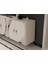 Handle Konsol Tv Sehpası Çok Amaçlı Dolap 150 cm Beyaz Gümüş 3
