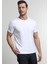Bisiklet Yaka T-Shirt Beyaz Renk Erkek Tişört 4