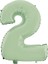 2 Rakam Mat Mint Yeşili Folyo Balon 26 Inç 66 cm 1