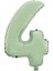 4 Rakam Mat Mint Yeşili Folyo Balon 26 Inç 66 cm 1