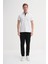 Polo Yaka Beyaz Siyah Erkek T-Shirt 4614 1