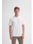 Bisiklet Yaka Beyaz Erkek T-Shirt 4142 2