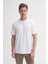 Bisiklet Yaka Beyaz Erkek T-Shirt 4142 3
