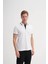 Polo Yaka Beyaz Siyah Erkek T-Shirt 4614 2