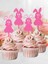 Tavşanlar 4'lü Doğum Günü Süsü Pasta Cupcake Kürdanı Yeniden Kullanılabilir Tatlı Kek Topper 1