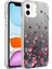 Apple iPhone 12 Kılıf Desenli Silver Sert Kapak-Çiçek 1