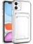 Apple iPhone 11 Kılıf Kartlıklı Şeffaf Setra Clear Silikon Kapak-Renksiz 1