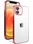 Apple iPhone 12 Kılıf Kamera Korumalı Renkli Çerçeveli Garaj Kapak-Kırmızı 1