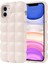 Apple iPhone 11 Kılıf Parlak Esnek Silikon Dom Dom Kapak-Beyaz 1