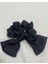 Scrunchie Fiyonklu Saten Lastikli Toka Siyah 1