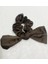 Scrunchie Fiyonklu Saten Lastikli Toka Kahverengi 3