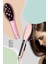 Elektrikli Saç Düzleştirici Tarak Fast Hair Straightener Pratik Pembe Saç Kurutma Tarağı 3