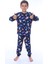 Isob Lacivert Uzay Desenli %100 Pamuk Erkek Çocuk Pijama Takımı 3-8 Yaş 41320-L 1