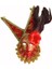 Tüylü Dekoratif Seramaik Maske Kırmızı Renk (Lisinya) - 53050-1453 1