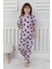 Isob Lila Kuromi Desenli %100 Pamuk Kız Çocuk Kısa Kollu Pijama Takımı 3-8 Yaş 41212-L 1