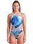 One Print Swimsuit Tech Back Kadın Siyah Yüzücü Mayosu 008835150 2