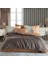 Çift Kişilik Saten Nevresim Lotus Bronz - 510461-1453 1