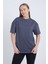 Kadın Oversize Basic Antrasit Renk T-Shirt 1