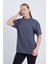 Kadın Oversize Basic Antrasit Renk T-Shirt 4