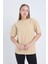 Kadın Oversize Basic Bordo Renk T-Shirt 3