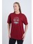 Kadın Oversize Bordo Lost In Paradise T-Shirt 2