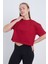 Kadın Oversize Basic Pembe Renk Crop 1