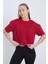 Kadın Oversize Basic Pembe Renk Crop 3