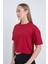 Kadın Oversize Basic Pembe Renk Crop 4