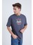 Erkek Oversize Antrasit Road Trip Baskılı T-Shirt 4