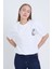 Kadın Oversize Streetwear Baskılı Beyaz Renk T-Shirt 1