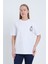 Kadın Oversize Streetwear Baskılı Beyaz Renk T-Shirt 2