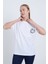 Kadın Oversize Streetwear Baskılı Beyaz Renk T-Shirt 3