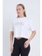 Kadın Oversize Beverly Baskılı Beyaz Renk Crop 1