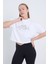 Kadın Oversize Beverly Baskılı Beyaz Renk Crop 3