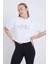 Kadın Oversize Beverly Baskılı Beyaz Renk Crop 4
