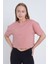 Kadın Oversize Basic Pembe Renk Crop 3