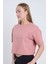 Kadın Oversize Basic Pembe Renk Crop 4