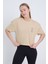 Kadın Oversize A Season Sweetness Baskılı Bej Renk Crop 1