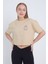 Kadın Oversize A Season Sweetness Baskılı Bej Renk Crop 4