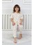 Isob Ekru Meyve Desenli %100 Pamuk Kız Çocuk Kısa Kollu Pijama Takımı 8-13 Yaş 41409-E 1
