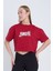 Kadın Oversize Amore Bordo Renk Crop 1