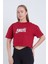 Kadın Oversize Amore Bordo Renk Crop 2