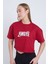 Kadın Oversize Amore Bordo Renk Crop 4