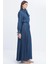 Kadın Düğmeli Pileli Tencel Etek 3