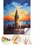 Sayılarla Boyama Numaralı Tuval Seti Fırça Boya Dahil 40X50CM - Galata Günbatımı 1