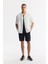 Erkek Beyaz Oversize Fit Apaj Yaka %100 Keten Kısa Kol Rahat Kesim Gömlek A51y2209 5