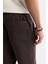 Erkek Kahve Relaxed Fit Beli Lastikli %100 Keten Pantolon B003032 5