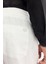 Erkek Beyaz Beli Lastikli %100 Keten Relaxed Fit Pantolon B003032 5