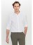 %100 Pamuk Flamlı Slim Fit Dar Kesim Düğmeli Yaka Armürlü Gömlek 1