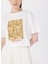 D5SL-TST3641 Kırık Beyaz Bisiklet Yaka Crop Baskılı Kadın T-Shirt 4